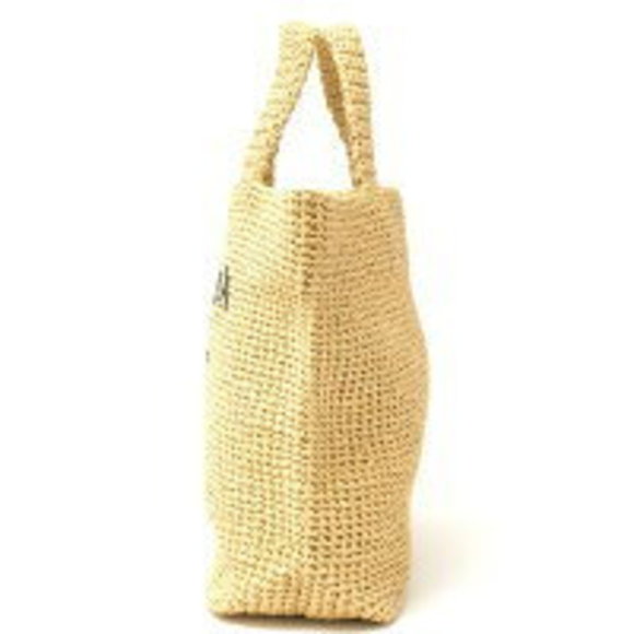 Prada Raffia Tote Bag Beige Black Triangle - Picture 2 of 7